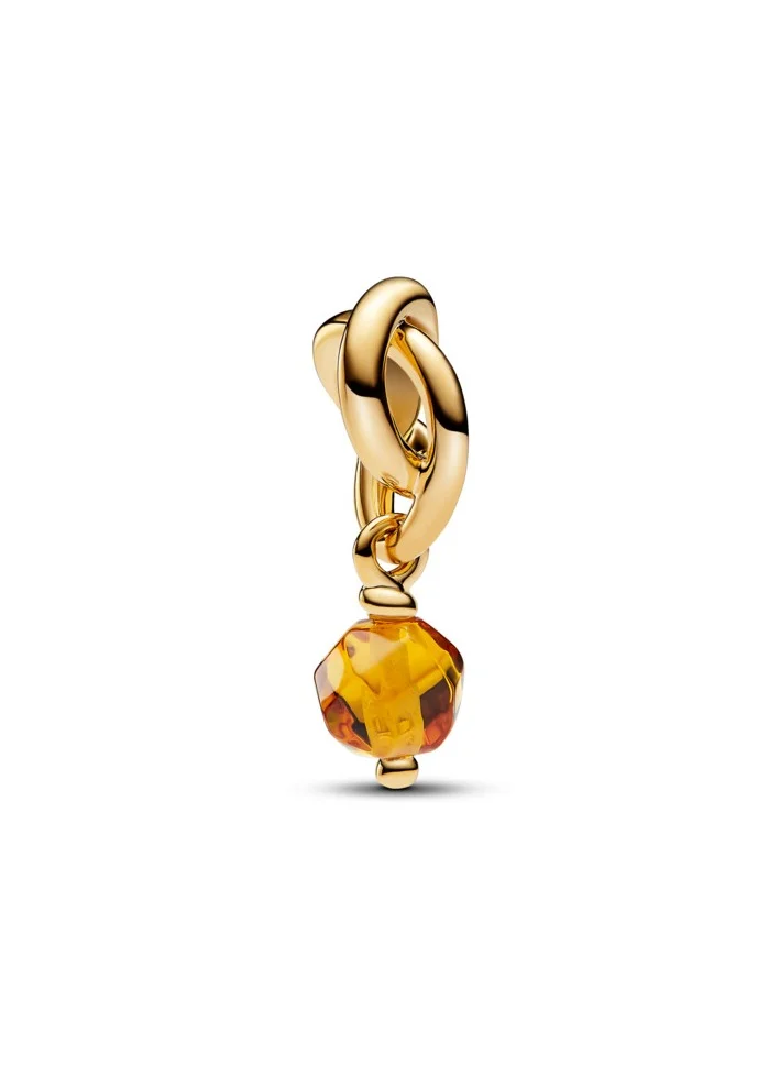 PANDORA Faceted Honey Eternity Circle Dangle Charm
