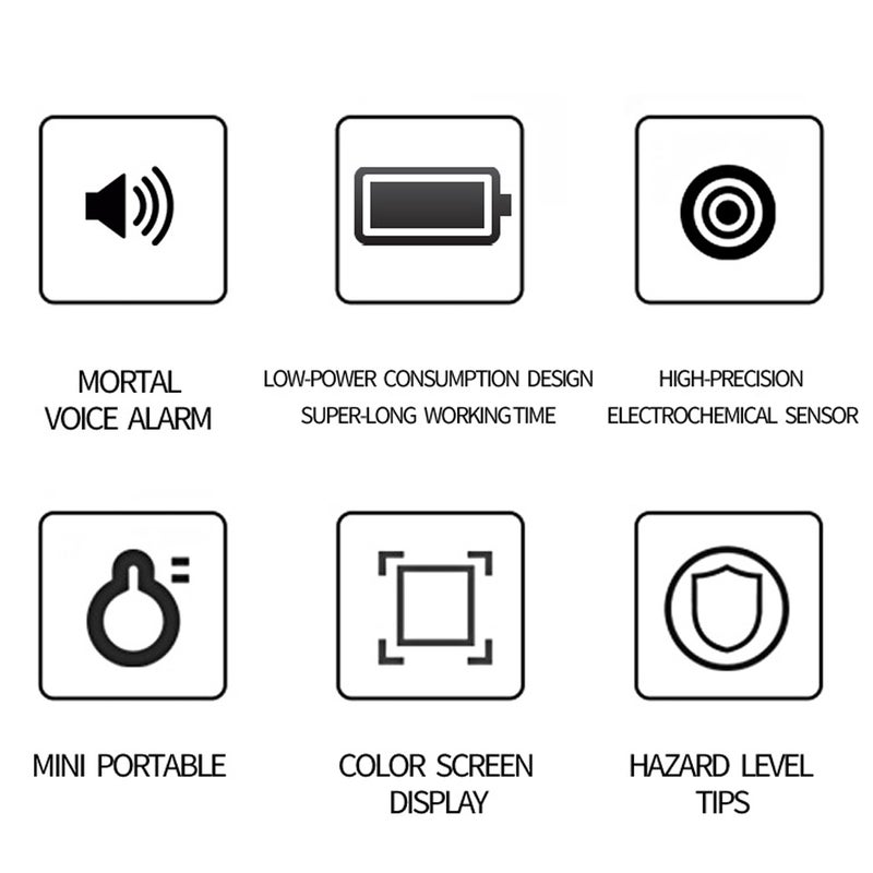 Portable Air Quality Meter 3in1 CO Temperature and Humidity Tester Color Screen Carbon Monoxide Detector with Voice Alarm and Electric Quantity Display Function - Image 3