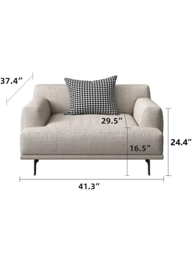 Poppins Home Modern & Sleek Fabric Sofa Set â€“ Includes 3-Seater, 2-Seater & Luxe Armchair  - Image 4