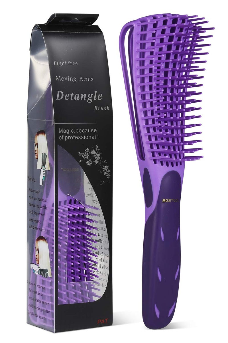 BESTOOL Detangling Brush for Natural hair, Detangler for 3/4abc Curly, Coily, Kinky Hair, Detangle Wet/Dry Easily with No Pain (Purple) - Image 1