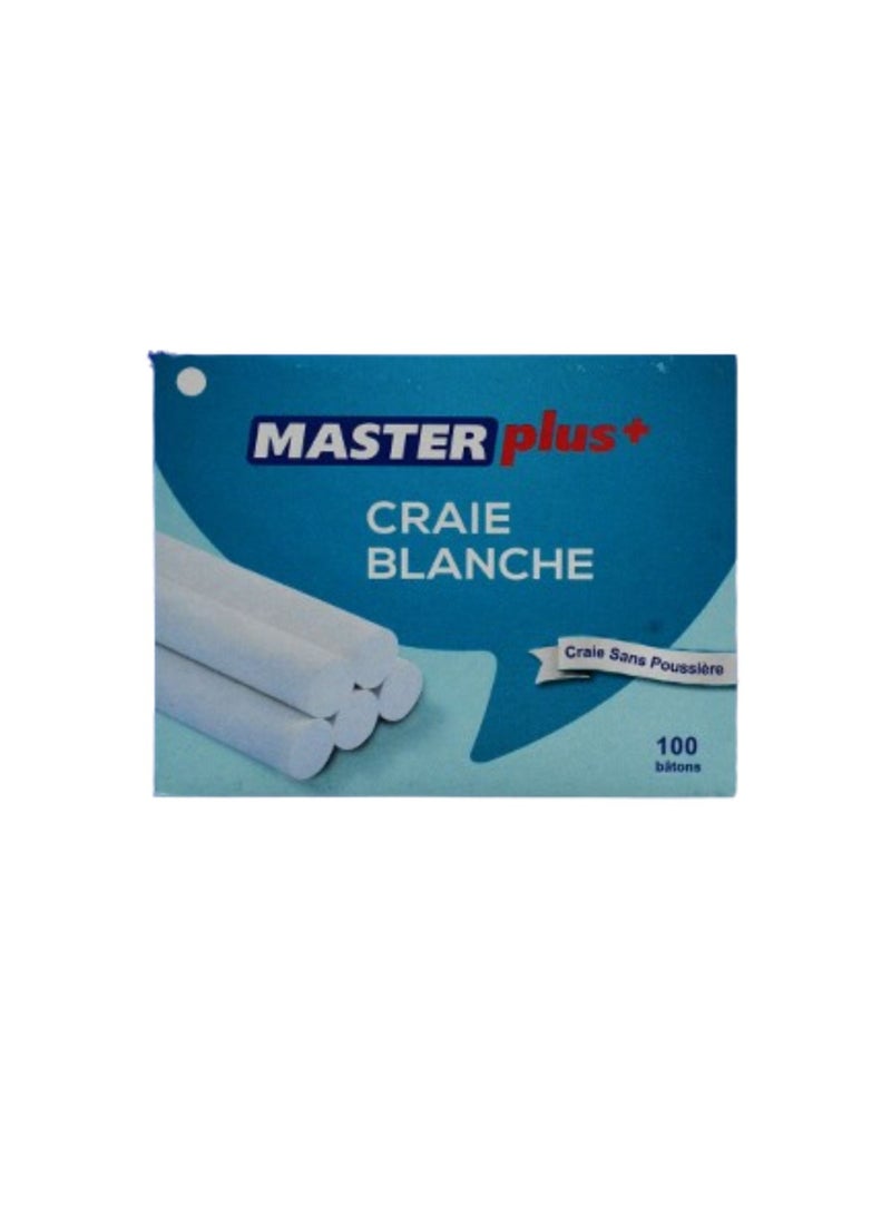 MASTER PLUS Chalks High Quality Dustless coloured Chalks Smooth Writting Calcium Chalks Non Brittle 100 Pieces Box - Image 2