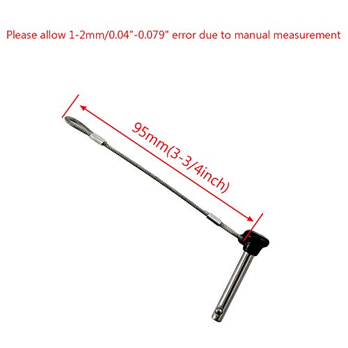 keehui 4PIECES of Stainless Bimini top 3/16" Pull pins, Usable Length 1"(25mm), Total Length 1-1/2"(39mm) Marine Hardware - Image 3