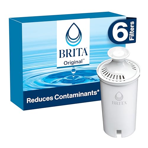 Brita Standard Water Filter for Pitchers and Dispensers Reduces Copper Cadmium and Mercury Impurities Lasts Two Months or 40 Gallons Includes 6 Filters for Pitchers