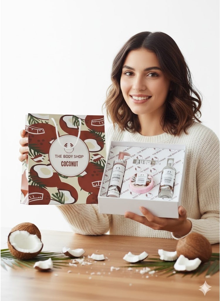 ذا بودي شوب بوكس   THE BODY SHOP  Coconut الأصلـي 100% –  إحساس استوائي وريحة جوز هند ولا أروع! - Image 1
