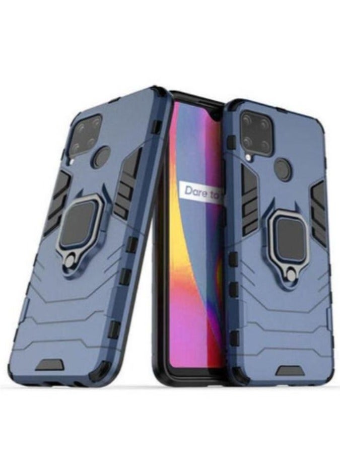 KUYING For Realme C15 Cover Iron Man With Metal Ring 