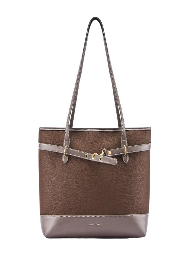 Lino Perros Avril Dune Brown Tote Bag - Image 1