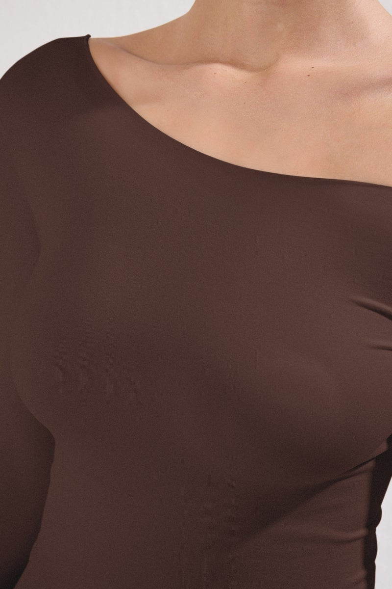 trendyol Brown Seamless Long Sleeve Knitted T-Shirt - Image 4