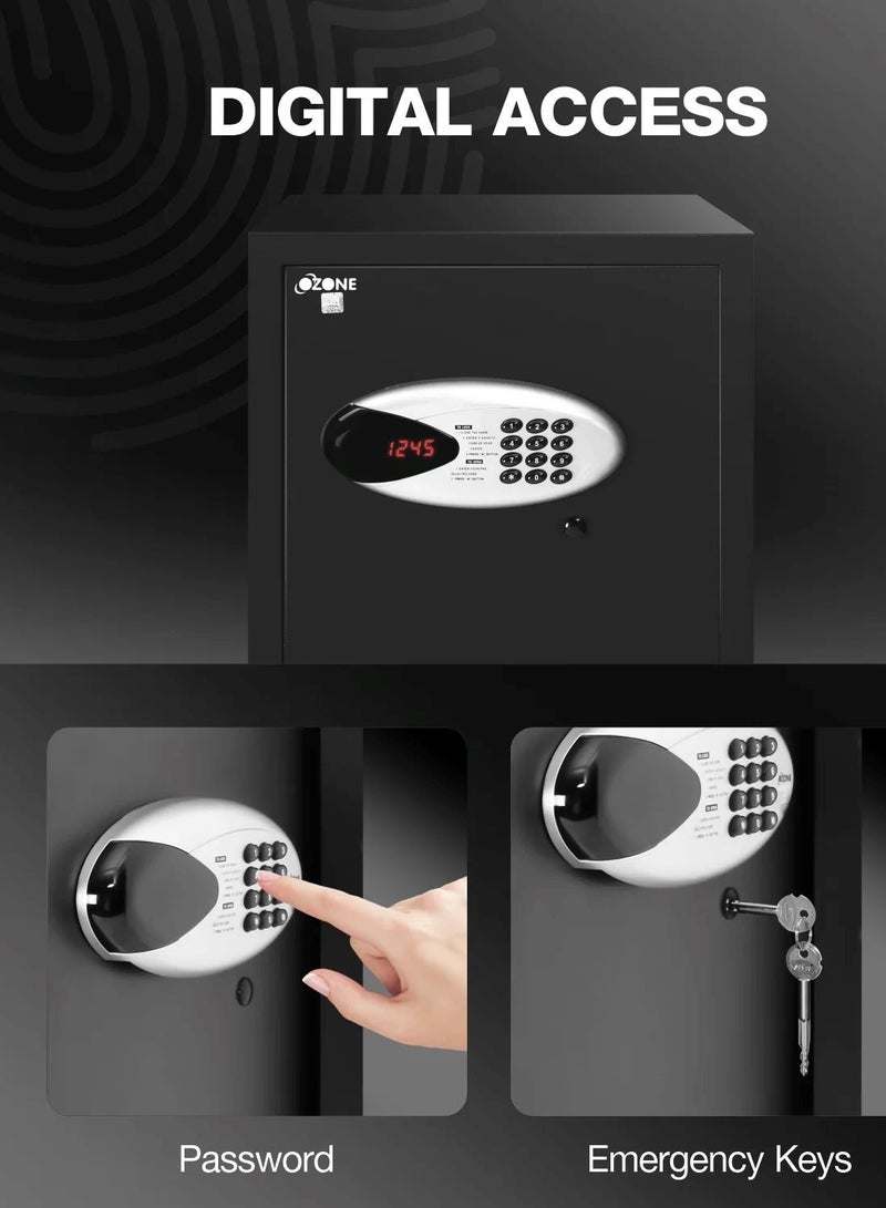 Ozone Ozone Safe Locker for Home | 40 Liter | Ozone Digital Lock | Ozone Locker Safe For Home | Master & User PIN Code Access | Emergency Key | 1 Year Warranty | Black  - Image 3