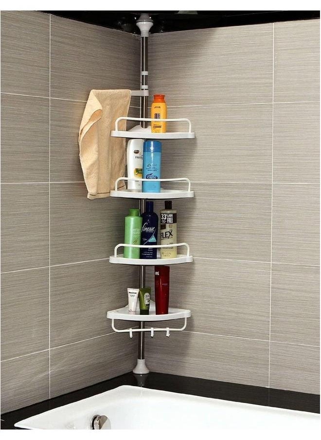HOMESTAR 4-Tier Corner Bathroom Shelf White  - Image 1