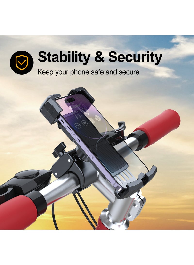 HouDeOS Phone Holder for Bike and Motorcycle Phone Mount Bicycle Cell Phone Mount Clamp for Handlebar - Image 3