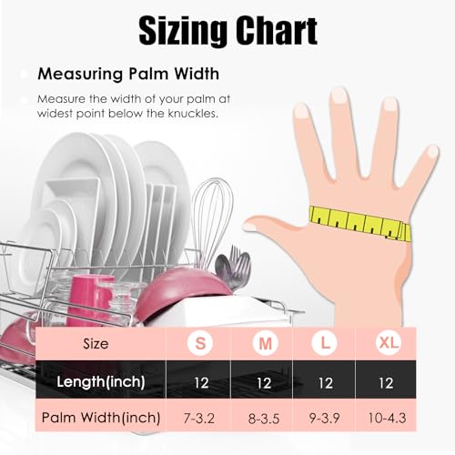 IUCGE Rubber Gloves for Household, 2 Pairs - Dishwashing Gloves for Kitchen, Reusable (M, Pink) - Image 2