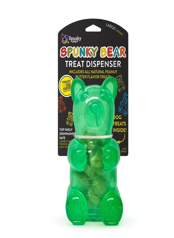 Spunky pup Spunky Bear Interactive Dog Toys with Treats Included - Treat-Holding Puzzle for Boredom & Stimulation - Peanut Butter Flavor - Dishwasher Safe - Assorted Neon Colors- Large - Image 1
