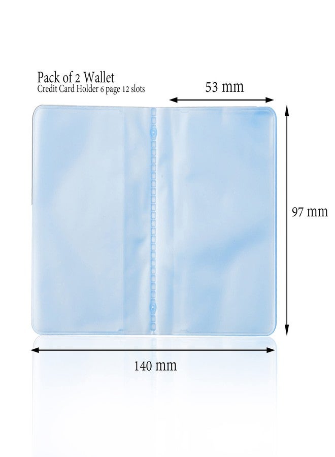 VOBRAMY Plastic Wallet Insert Credit Card Holder Transparent (6 page 12 slots, 2 Pack) - Image 2