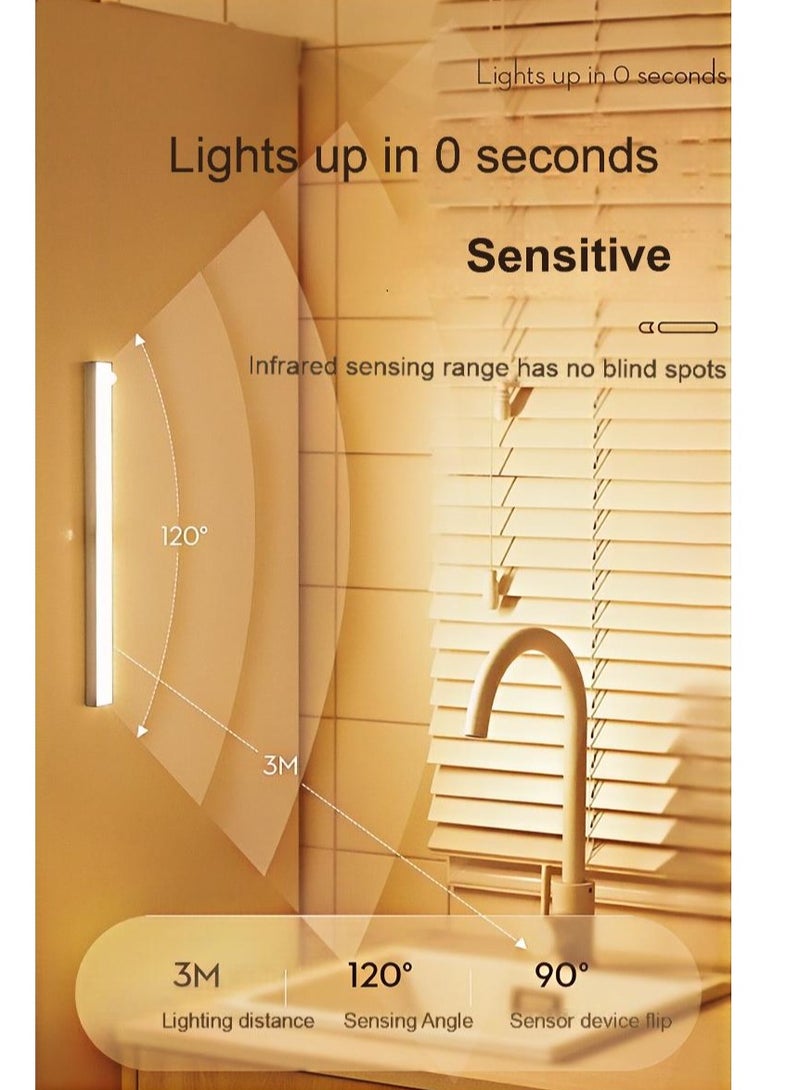 Multifunctional Induction Long Style Light Bar - 10CM Warm Light, Motion Sensing, Adjustable Brightness  Color Temperature, USB Rechargeable, Ideal for Home  Dorm Use - Image 5