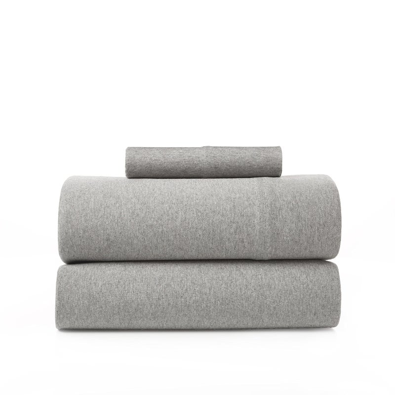 BED INC Road Trip America Jersey Twin Sheets Set  Cotton 3 Pieces All Seasonal Deep Pockets Soft Cozy Knit Stretchy Sheets  Hotel and Residential Quality Light Heathered Grey Twin