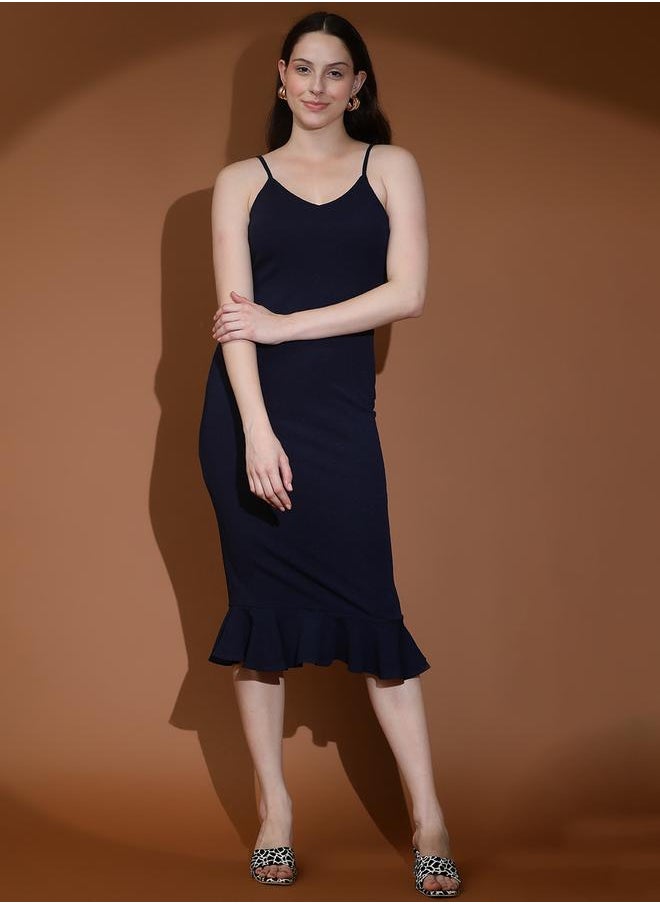 Kotty Strappy Ruffled Hem Bodycon Midi Dress by Styli  - Image 2