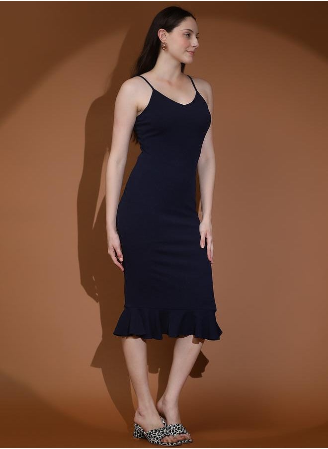 Kotty Strappy Ruffled Hem Bodycon Midi Dress by Styli  - Image 4