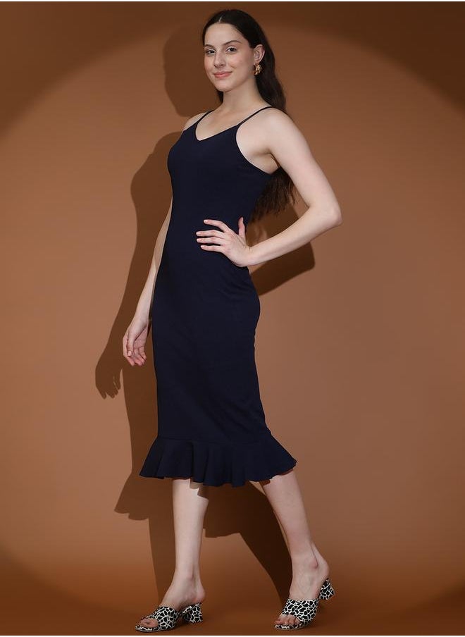 Kotty Strappy Ruffled Hem Bodycon Midi Dress by Styli  - Image 3