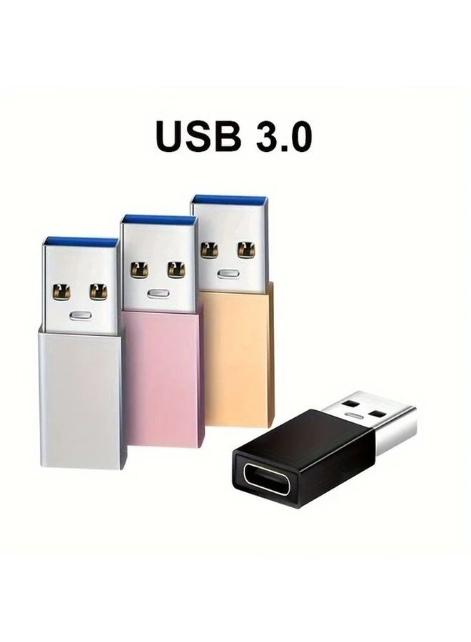 2Pcs Black USB 3 0 To Type C OTG Adapter Converter For PC MacBook Car Charger - Image 3