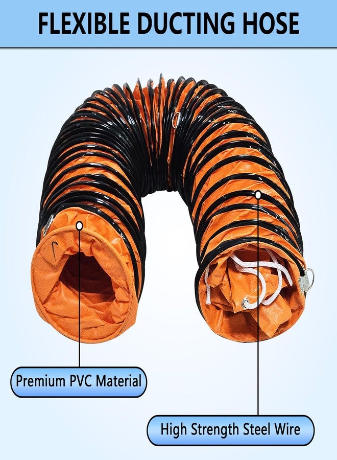 HYITCL 12Inch × 16FT PVC Duct Hose Protable HVAC Duct Hosing for Utility Blower Fan Flexible Duct Hosing with D-Ring & Ajustable Rope - Image 4