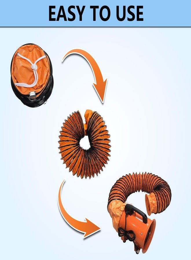 HYITCL 12Inch × 16FT PVC Duct Hose Protable HVAC Duct Hosing for Utility Blower Fan Flexible Duct Hosing with D-Ring & Ajustable Rope - Image 5