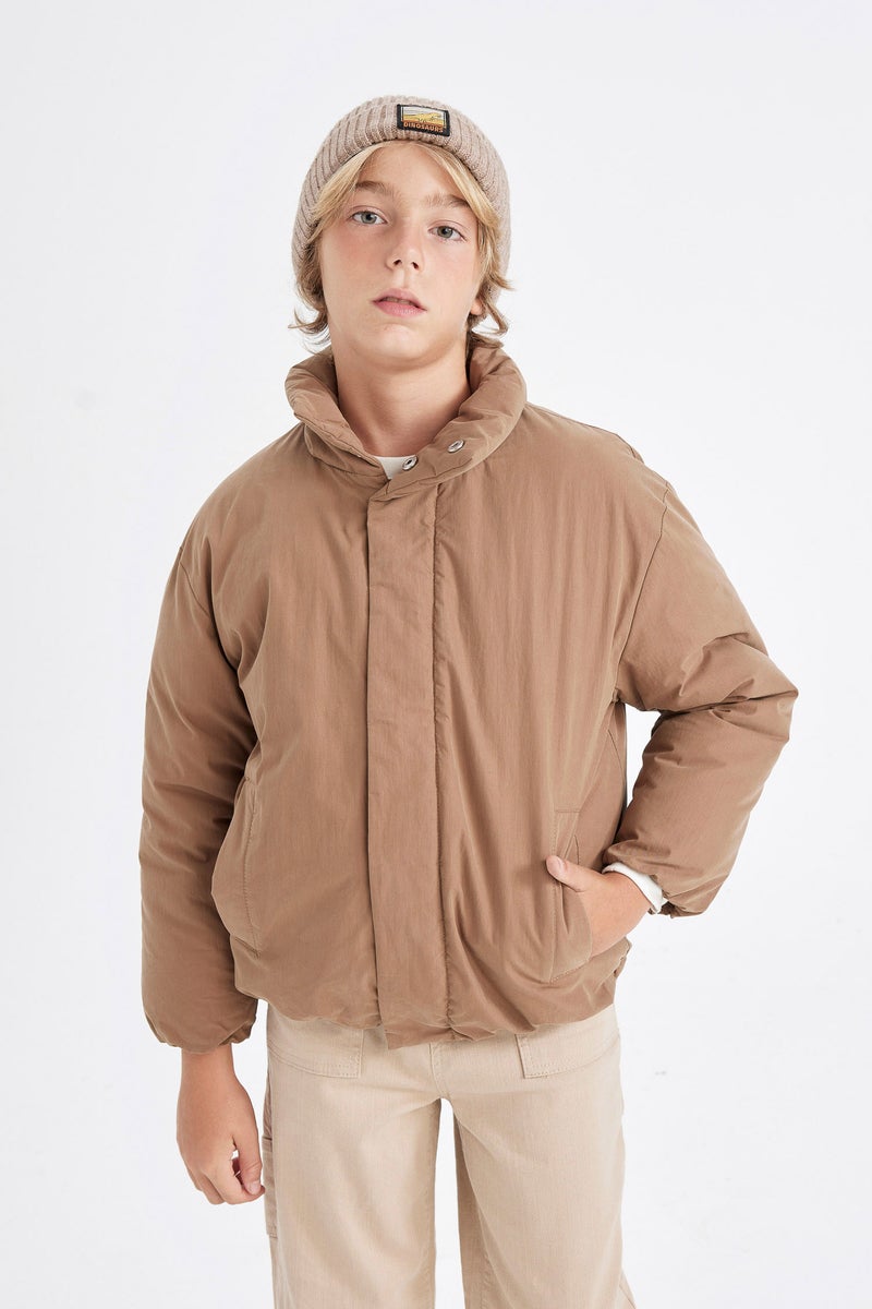 DeFacto Boy Stand Collar Zippered Pocket Waterproof Puffer Jacket  - Image 3
