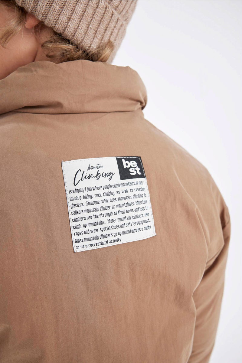 DeFacto Boy Stand Collar Zippered Pocket Waterproof Puffer Jacket  - Image 5