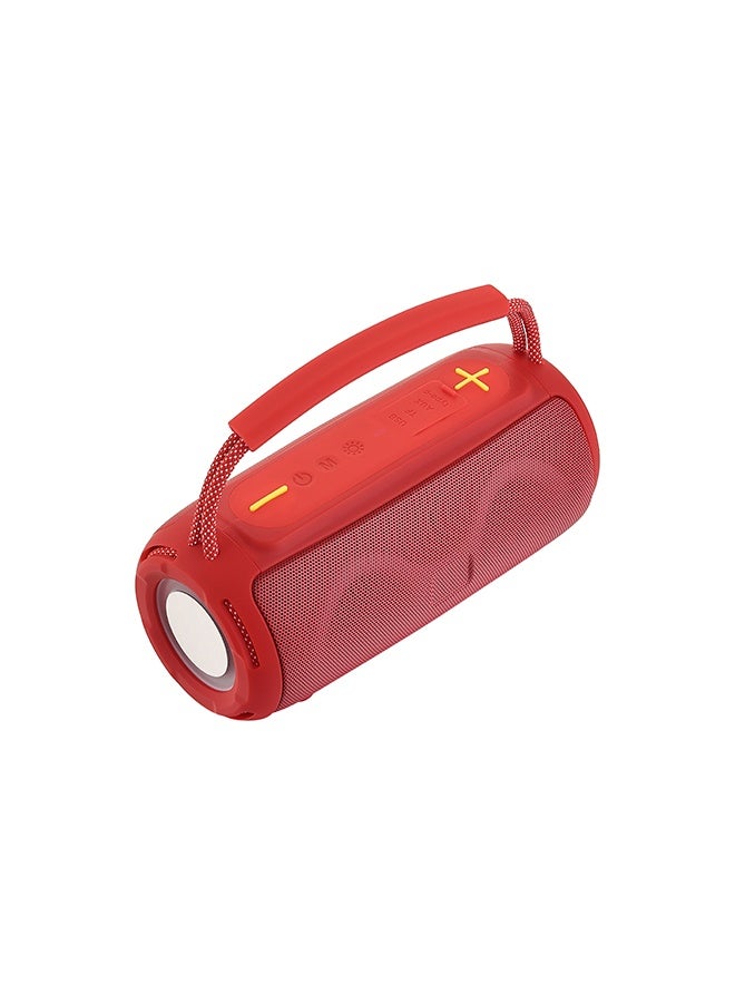 LAWAZIM Waterproof Bluetooth Double Speaker - 5W Red Color With LED Light - Portable Boombox Style Speaker with Dual Drivers, AUX/TF/USB/FM/ Playback - Ideal for Travel, Outdoor, Indoor, and Home Use - Image 3