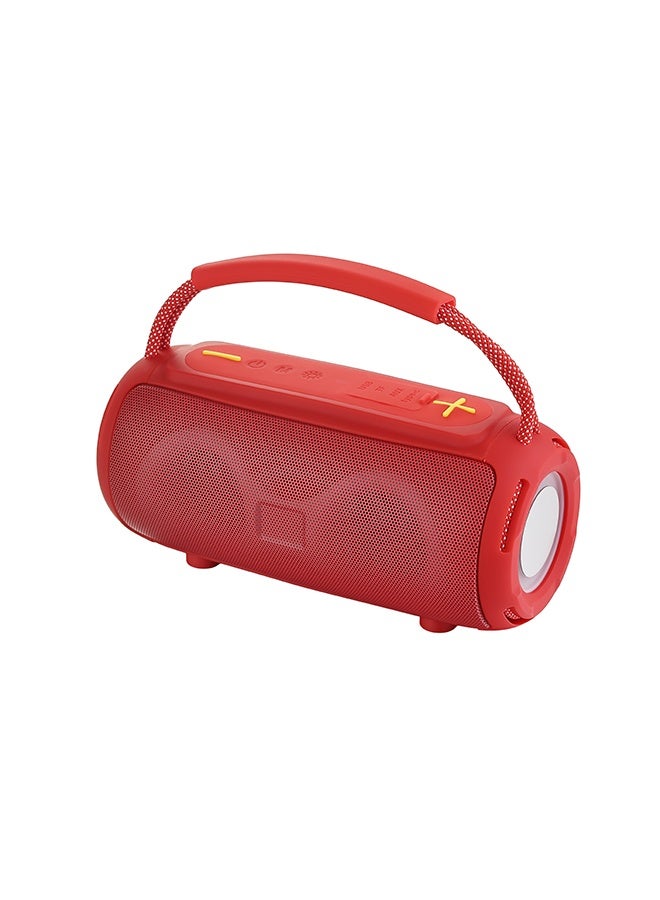 LAWAZIM Waterproof Bluetooth Double Speaker - 5W Red Color With LED Light - Portable Boombox Style Speaker with Dual Drivers, AUX/TF/USB/FM/ Playback - Ideal for Travel, Outdoor, Indoor, and Home Use - Image 4