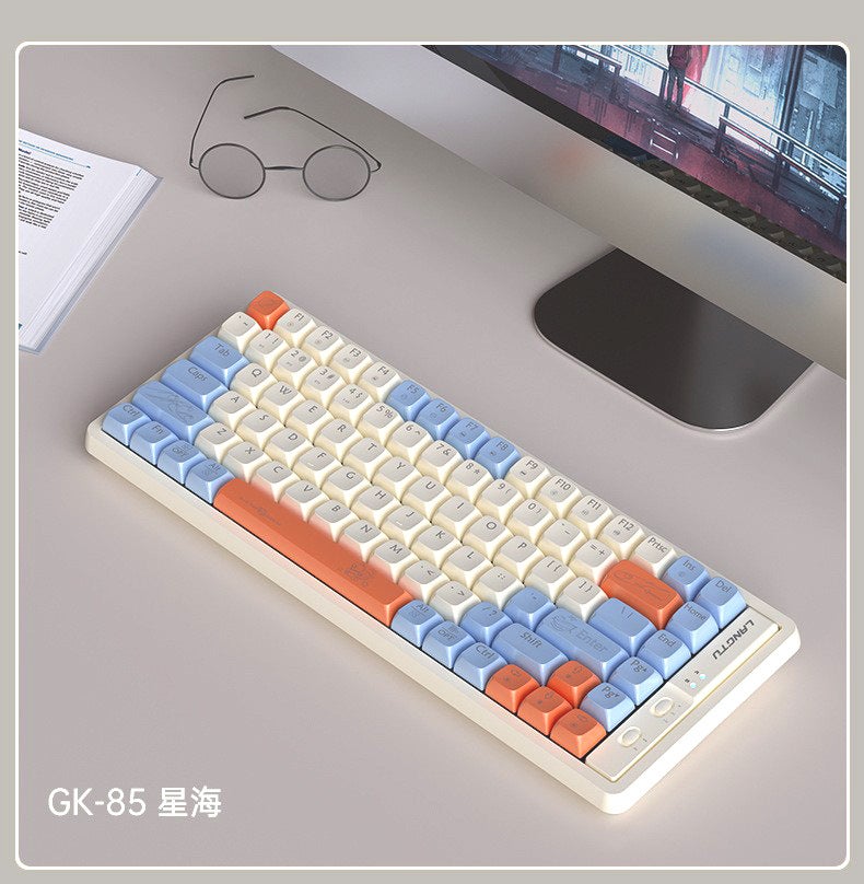 Wolfroad GK85 Customizable Gaming Mechanical Keyboard GK85 star sea gold axis [three-mode connection wired wireless 2.4g bluetooth] RGB light