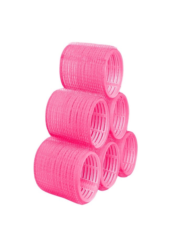 Confidence Hair Rollers For Hair Curling For Girls and Women Pink 6 Pcs Pack Of 1 - Image 1