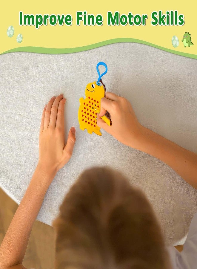 Svance Magnetic Drawing Board for Kids Toddlers with Beads Magnet Stylus Pen - Keychains Magnetic Dot Airplane & Car Ride Road Trip Activities Travel Toys (Yellow Dinosaur + Green Pterosaur) - Image 3