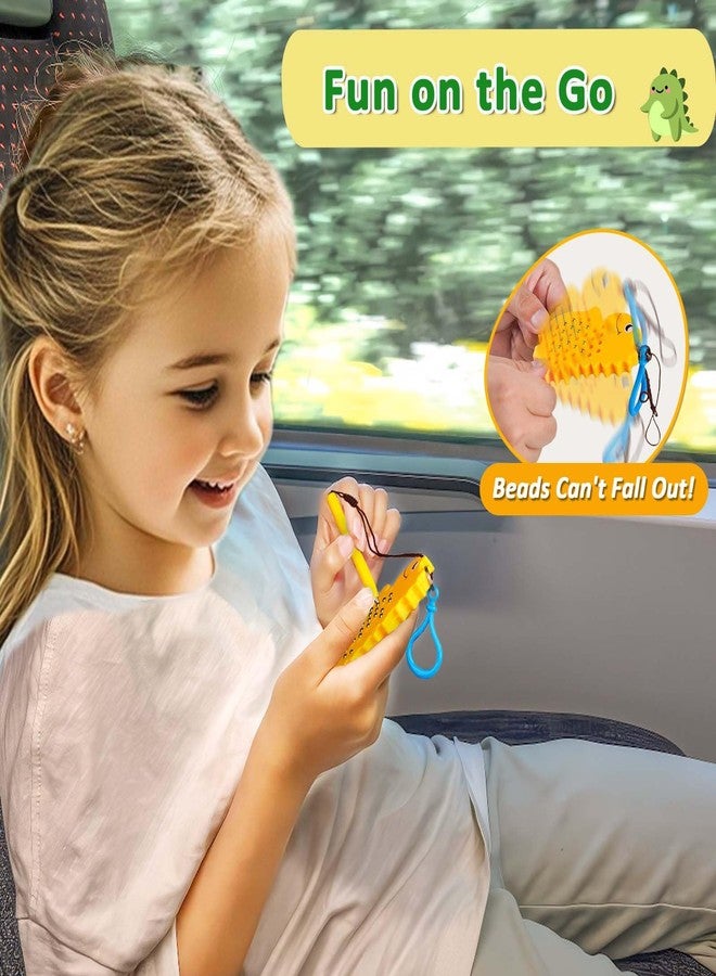 Svance Magnetic Drawing Board for Kids Toddlers with Beads Magnet Stylus Pen - Keychains Magnetic Dot Airplane & Car Ride Road Trip Activities Travel Toys (Yellow Dinosaur + Green Pterosaur) - Image 5
