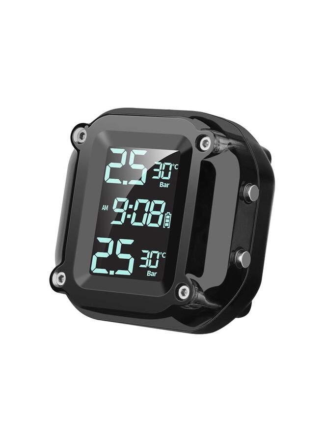 Generic Motorcycle TPMS Tire Pressure Monitoring System with 2 External Sensors LCD Display Motorbike Tyre Temperature Alarm - Image 1