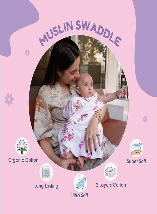 KmCho Muslin Cloth for New Born Baby, Ultra Soft Cotton Swaddle for New Born Baby, Breathable Baby Swaddle Wrap for New Born Essentials - Image 3