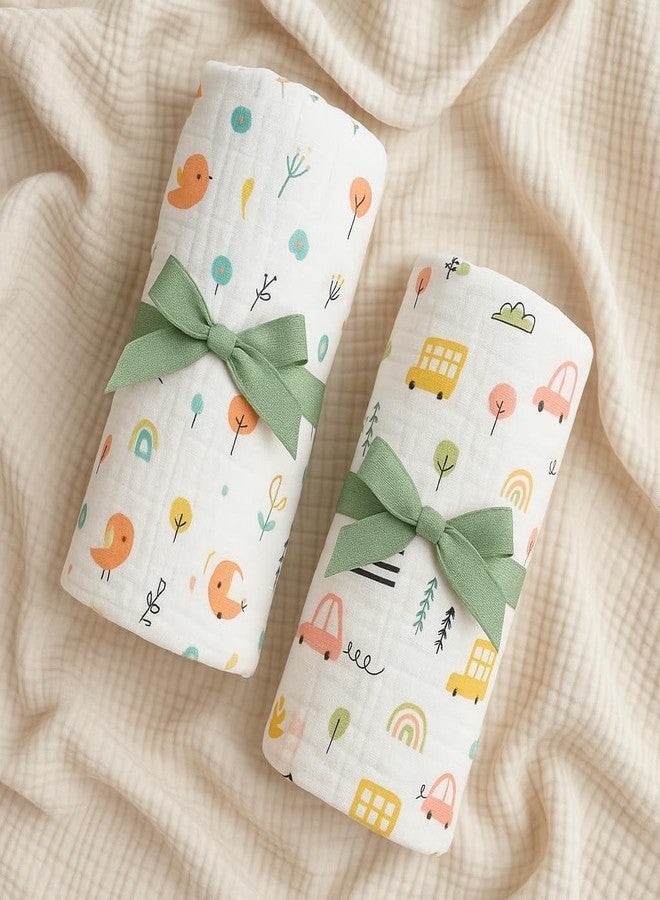 KmCho Muslin Cloth for New Born Baby, Ultra Soft Cotton Swaddle for New Born Baby, Breathable Baby Swaddle Wrap for New Born Essentials - Image 1