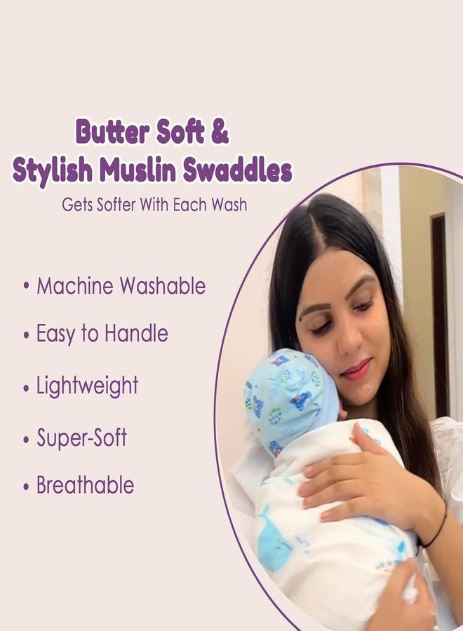 KmCho Muslin Cloth for New Born Baby, Ultra Soft Cotton Swaddle for New Born Baby, Breathable Baby Swaddle Wrap for New Born Essentials - Image 5
