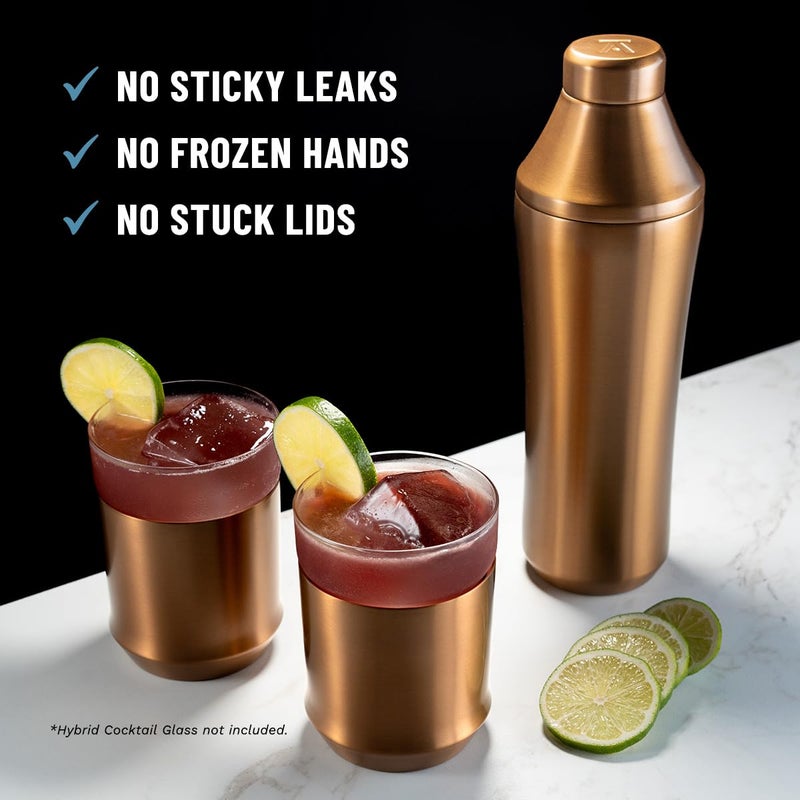 Elevated Craft Hybrid Cocktail Shaker - Premium Vacuum Insulated Stainless Steel Copper Cocktail Shaker - Innovative Measuring System - Martini Shaker for the Home Bartender - 28oz Total Volume - Image 3