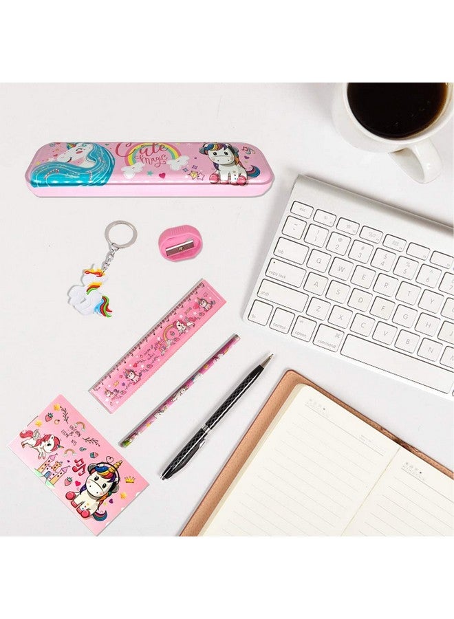 فنبلاست مجموعة أدوات مكتبية للبنات على شكل وحيد القرن من فن بلاست - قلم رصاص، كتاب، ممحاة، مبراة - مجموعة أدوات مكتبية للبنات/هدية عيد ميلاد (متعددة الألوان) - Image 5