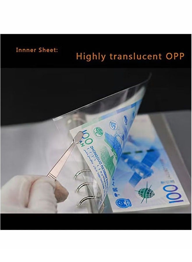 Realfrog Dollar Bill Holder for Collectors Paper Money Currency Sleeves Collection Album, Cash Holders Book Banknote Collection, Clear - Image 2