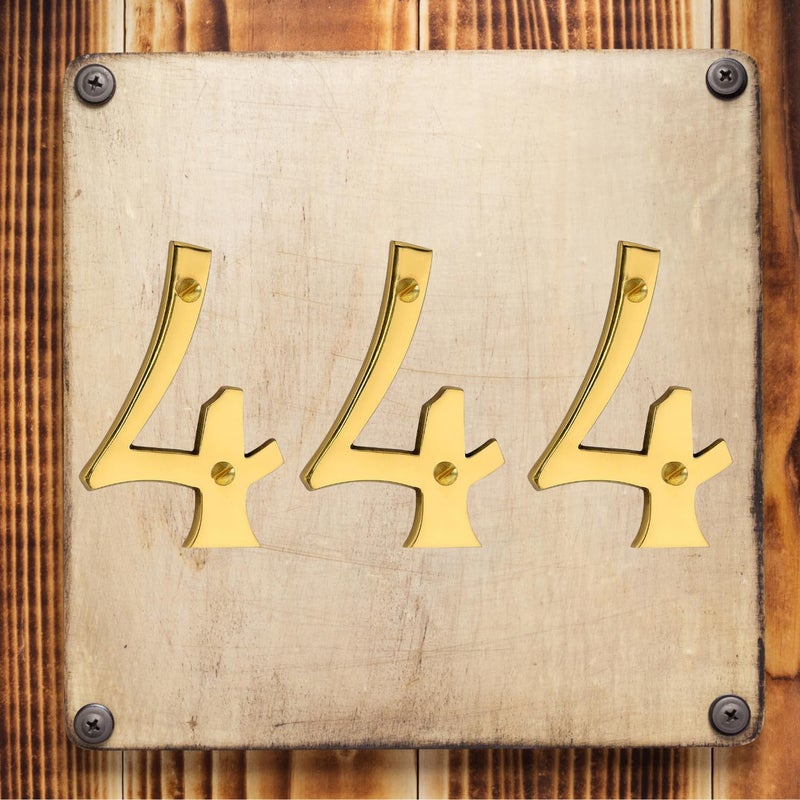 ROSEKA Pure Brass 6 Inch Four Hundred Forty Four Number Golden Mail Box Numbers House Address Numbers Shop Studio Name DIY Combination for Wall Home Decor Hardware - Image 2