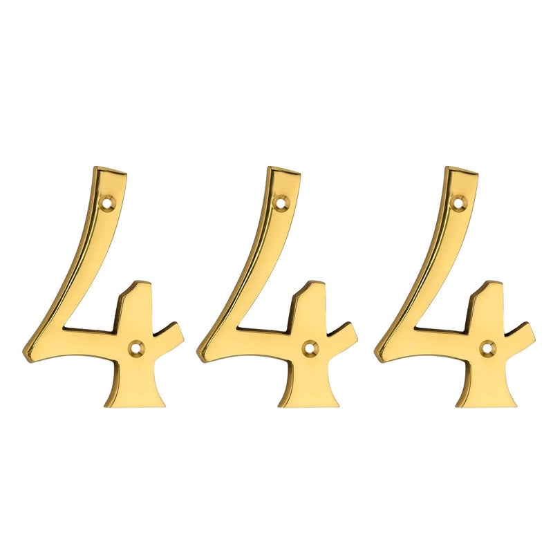 ROSEKA Pure Brass 6 Inch Four Hundred Forty Four Number Golden Mail Box Numbers House Address Numbers Shop Studio Name DIY Combination for Wall Home Decor Hardware - Image 1
