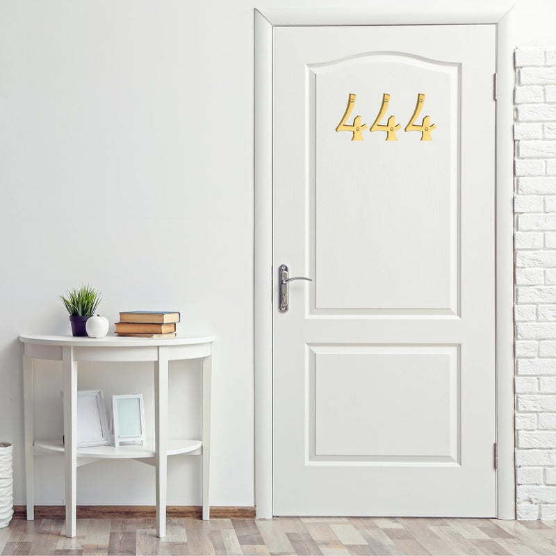 ROSEKA Pure Brass 6 Inch Four Hundred Forty Four Number Golden Mail Box Numbers House Address Numbers Shop Studio Name DIY Combination for Wall Home Decor Hardware - Image 5