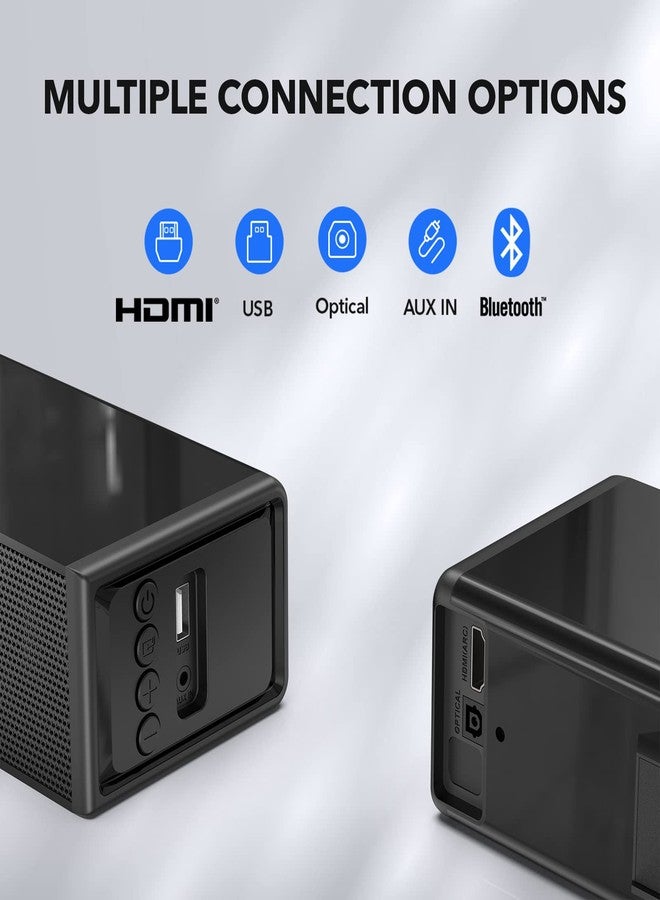 LARKSOUND Small Sound Bar for TV, PC, Gaming, Surround Sound System, Mini TV Speaker Soundbar with Bluetooth/HDMI ARC/Optical/AUX/USB Connections - Image 5