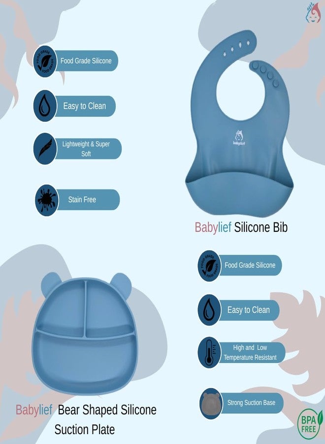 Babylief™ 4 piece Silicone Baby Feeding Set (POWDER BLUE) - Image 3