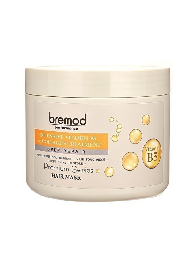 Bremod Performance Vitamin B5 & Collagen Hair Mask Deep Repair Treatment for Dry, Damaged Hair Strengthens, Moisturizes, Boosts Volume, Creates Soft, Workable Hold 16.9 Fl Oz - Image 2