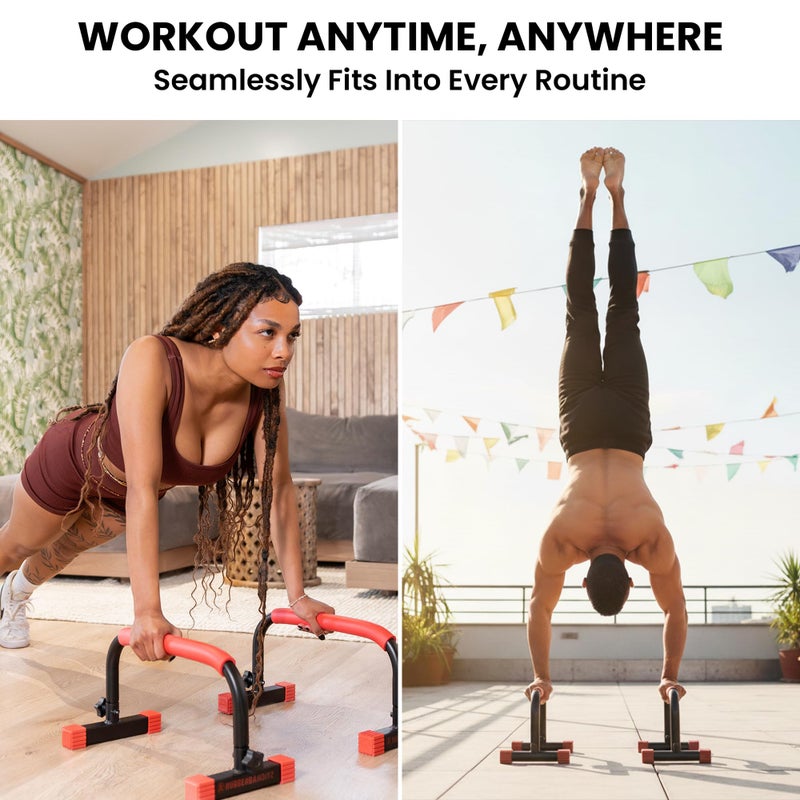 Rubberbanditz Parallettes Calisthenics Handles â€“ Push Up Bars & Dip Bar Stand â€“ Parallel Bars Dip Station for Strength Training â€“ Pushup Handles Parallettes Bars for Home Gym Workouts - Image 4