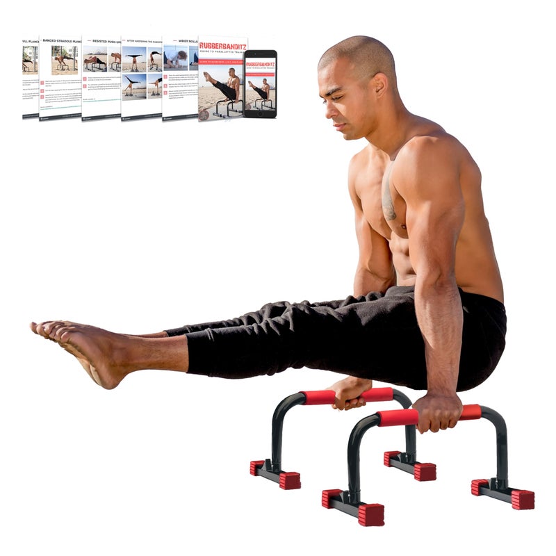 Rubberbanditz Parallettes Calisthenics Handles â€“ Push Up Bars & Dip Bar Stand â€“ Parallel Bars Dip Station for Strength Training â€“ Pushup Handles Parallettes Bars for Home Gym Workouts - Image 1