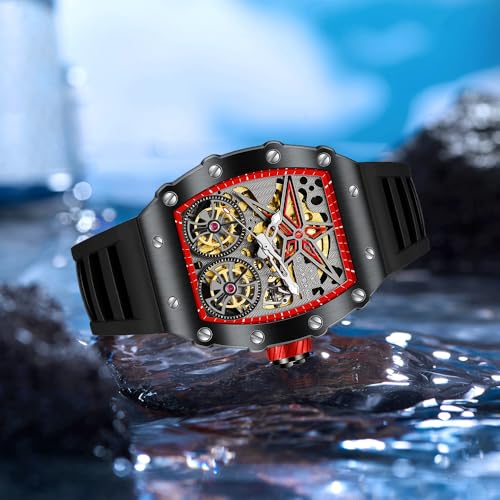 Giordano Luxury Automatic Watch for Men – Mechanical Skeleton Dial, Dual Gear Display,Silicon Strap - Image 3