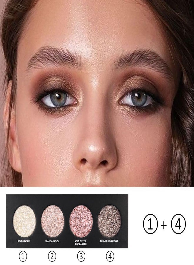 SUAKE 4 Colors Highlight Pink-Purple Eyeshadow Palette, SHANY Cosmetics Shimmer Palette, Cruelty-Free and Vegan Formula, Glitter Eyeshadow for Professional Makeup - Image 2